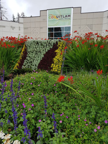 Library Branch with flowers